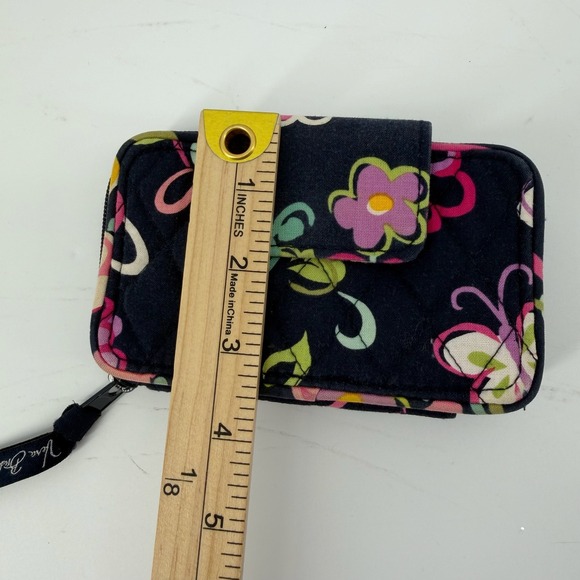 Vera Bradley Quilted Floral Butterfly Zip Around Wristlet Wallet - Picture 7 of 8